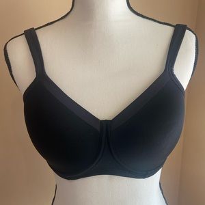 AMOENA LARA SATIN SB 44212 NWT Black Size 38A Mastectomy Bra